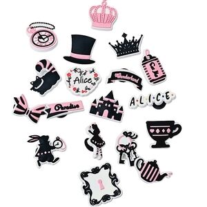 Alice in Wonderland Shoe Charms 18 pcs